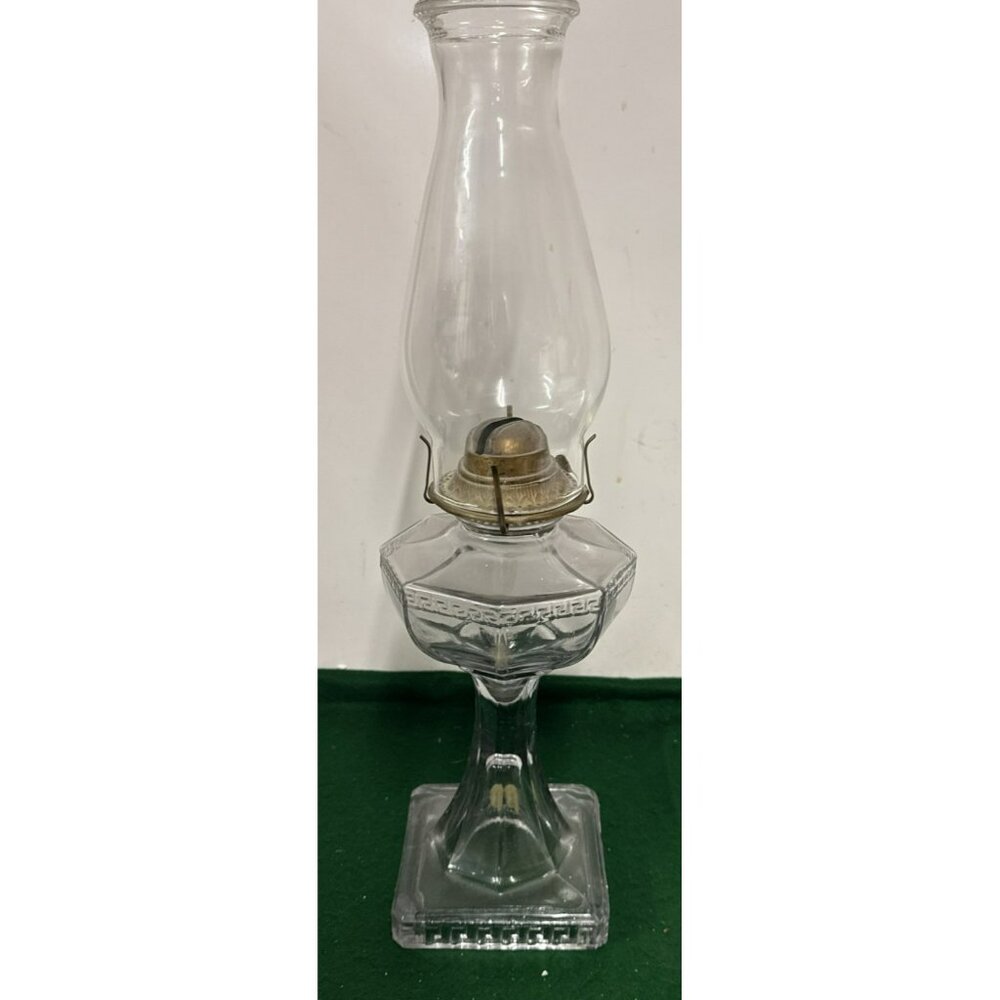 Clear Glass Oil Lamp 1800 Hurricane Lamp Farmhouse